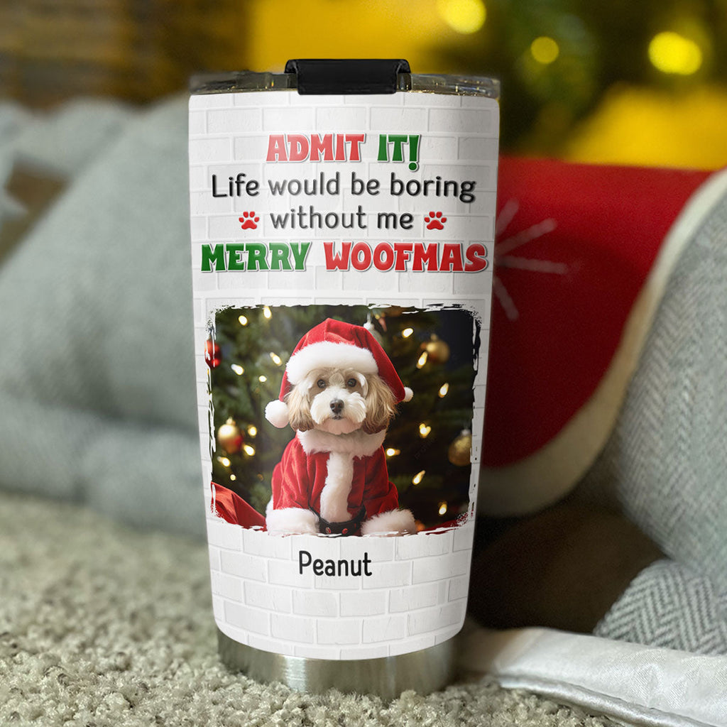Custom Photo Christmas Birthday Gifts For Dog Mom, Dog Lovers • Admit To Me Photo - Personalized Tumbler