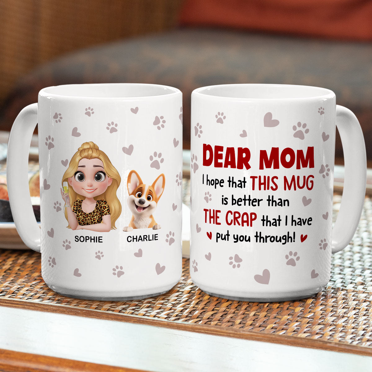 Custom Mother's day Birthday Gifts For Dog Mom, Dog Lovers • Put You Through - Personalized Coffee Mug