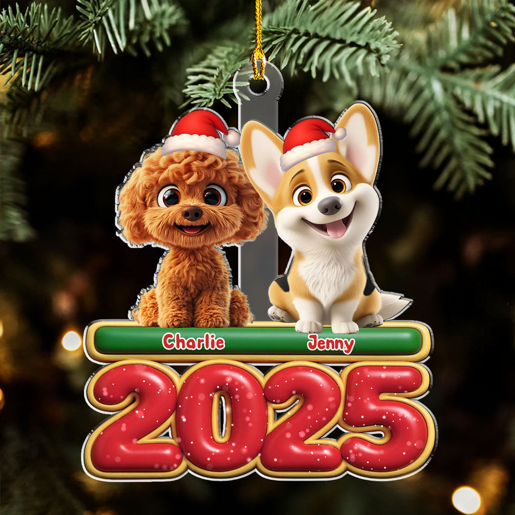 Custom Christmas Decor Home Birthday Gifts For Dog Lovers • My Dog Is Here - Personalized Acrylic Ornament