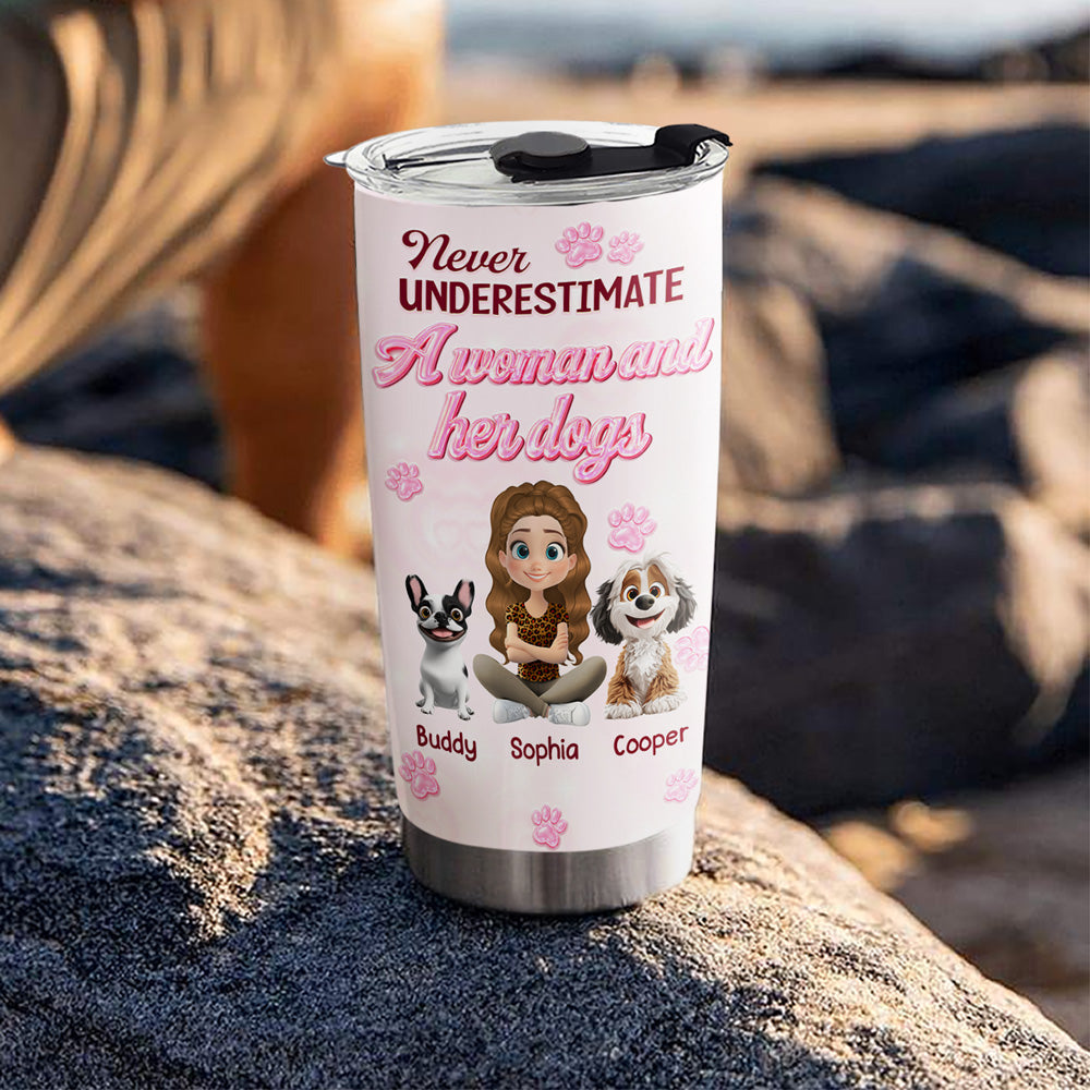 Custom Christmas Birthday Gifts For Dog Mom, Dog Lovers • The Bond We Have - Personalized 3D Effect Tumbler