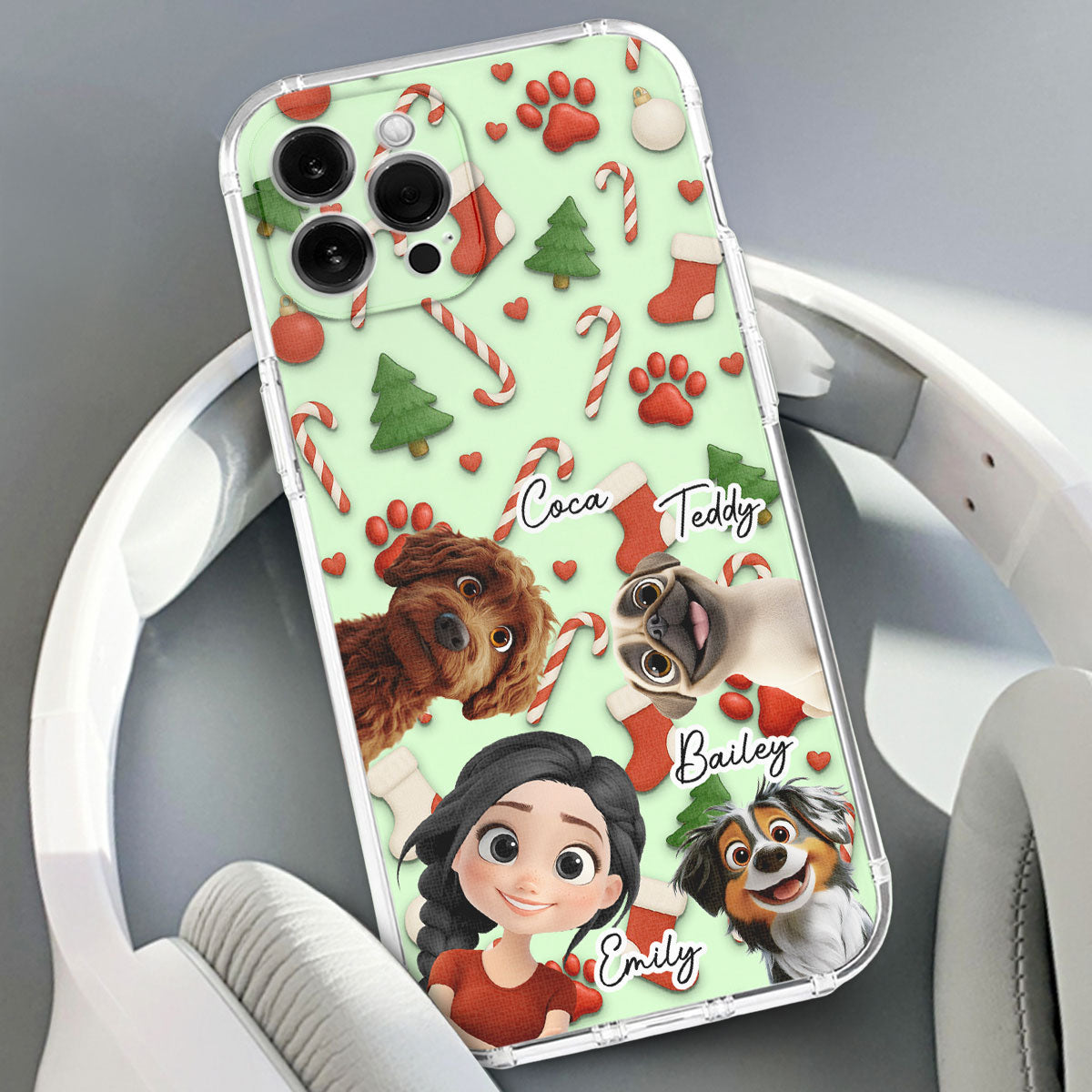 Dog And Human Cartoon Colorfull - Personalized Phone Case