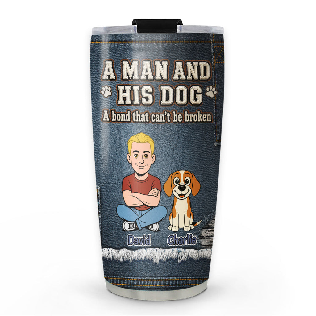 Custom Father's day Birthday Gifts For Dog Dad, Dog Lovers • An Everlasting Bond - Personalized 3D Effect Tumbler