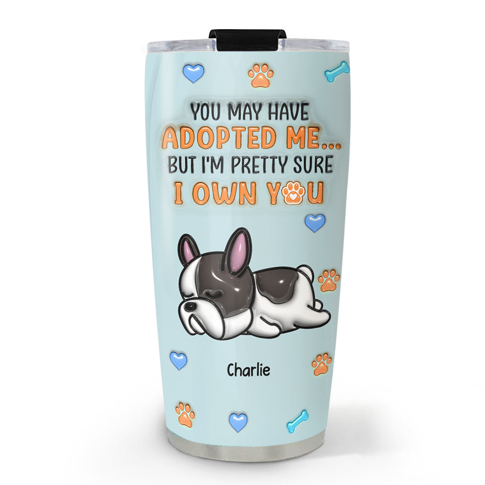 Custom Mother's day Birthday Gifts For Pet Mom, Pet Lovers • Adopted Me - Personalized 3D Inflated Effect Tumbler