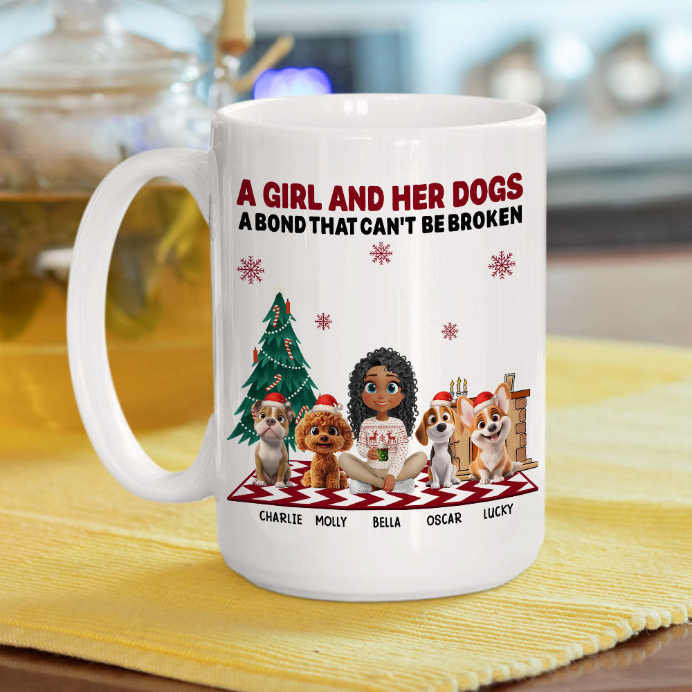 Custom Christmas Birthday Gifts For Dog Mom, Dog Lovers • A Girl And Her Dog Christmas - Personalized Coffee Mug
