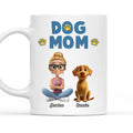 Custom Christmas Birthday Gifts For Dog Lovers • Girl And Dog Cartoon Style - Personalized Coffee Mug