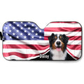 Custom Christmas Birthday Gifts Car Accessories for Dog Parents • Proud American Dogs Photo - Personalized Car Sunshade