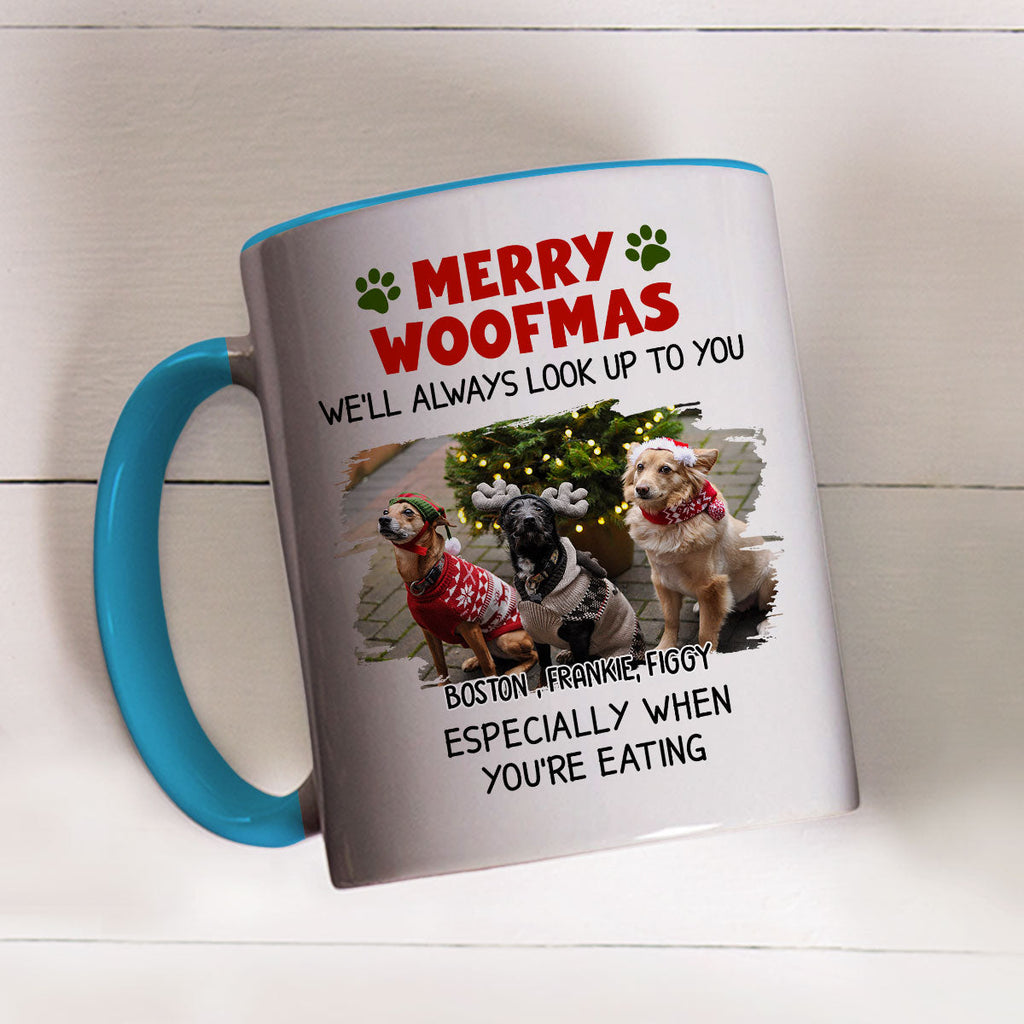 Custom Photo Christmas Birthday Gifts For Dog Lovers • Especially When You Are Eating Christmas Photo - Personalized Accent Mug