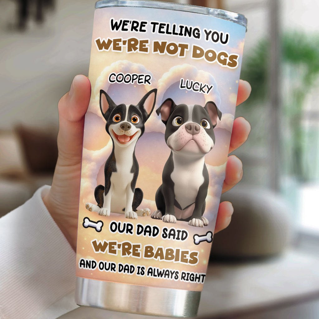 Custom Christmas Birthday Gifts For Dog Lovers • I Am Telling You Cartoon - Personalized 3D Effect Tumbler