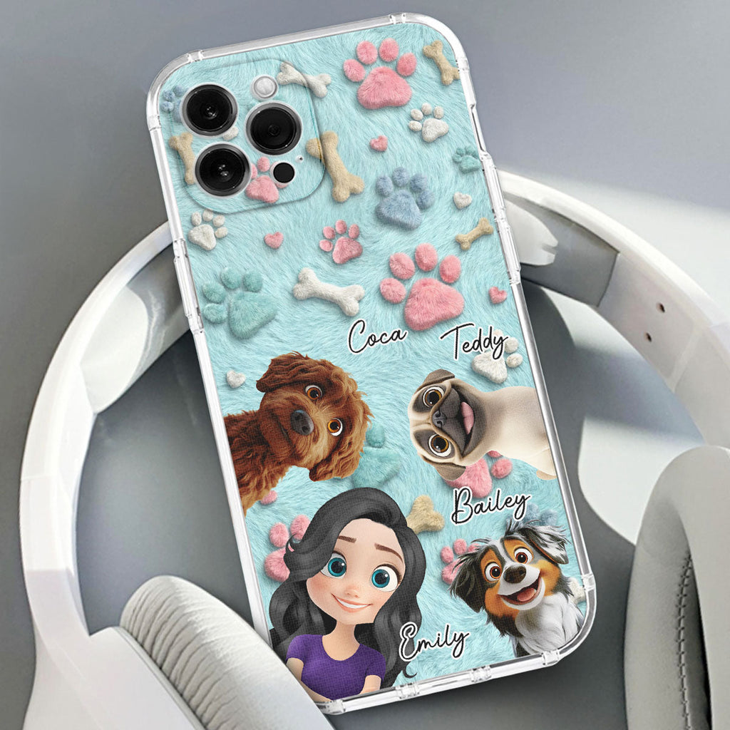 Lovely Dog And Human Cartoon - Personalized Phone Case