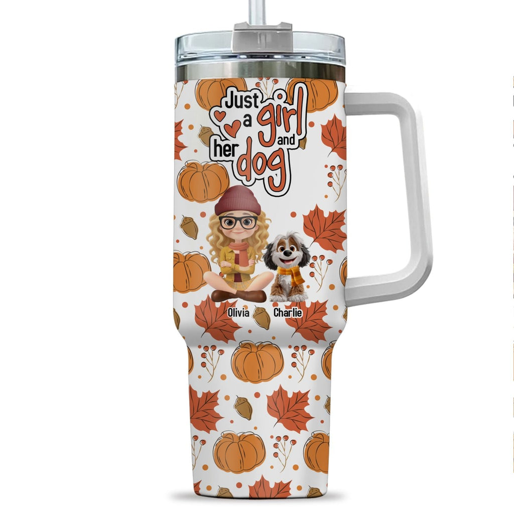 Custom Christmas Birthday Gifts For Dog Mom, Dog Lovers • Falling For You - Personalized Tumbler