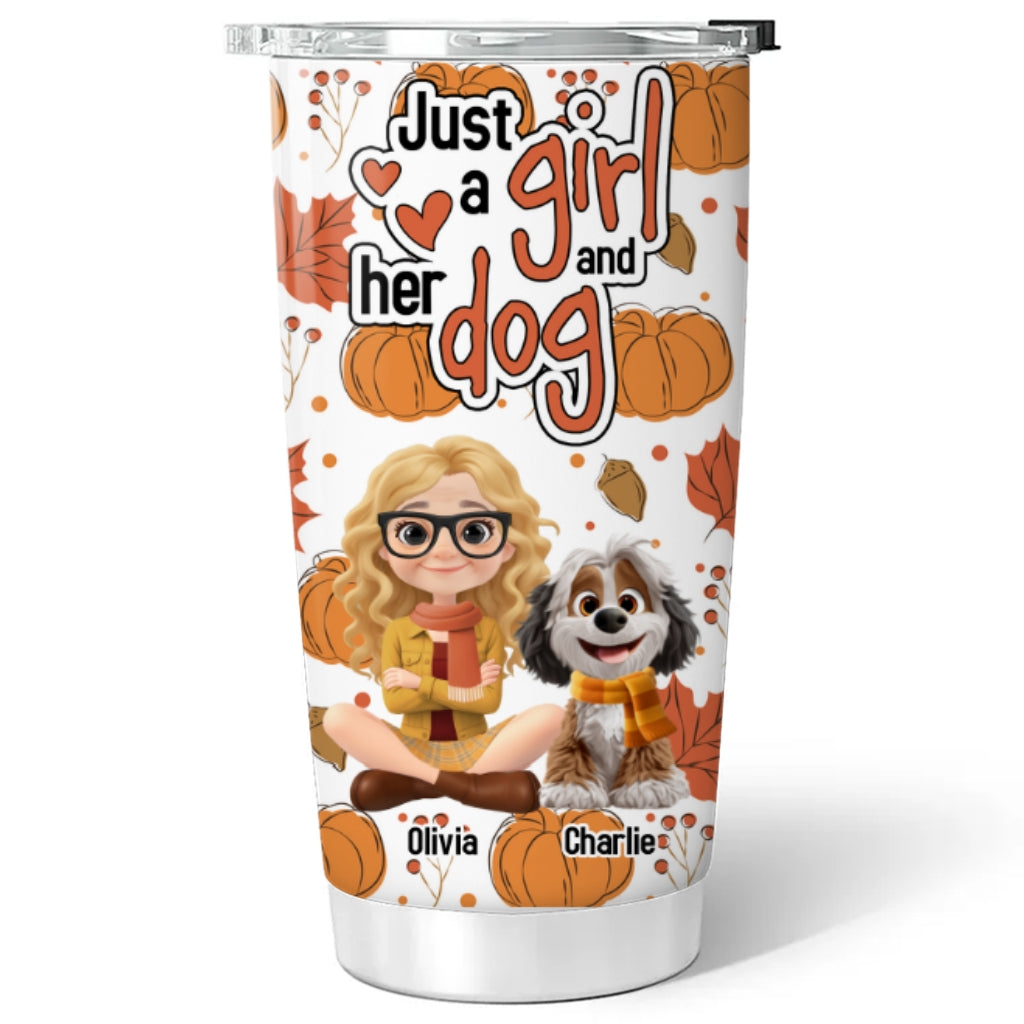 Custom Christmas Birthday Gifts For Dog Mom, Dog Lovers • Falling For You - Personalized Tumbler