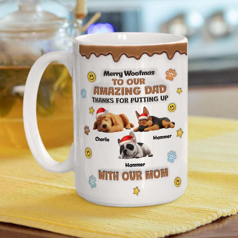 Custom Christmas Birthday Gifts For Dog Lovers • Thank You For All Things Dad - Personalized 3D Inflated Effect Mug