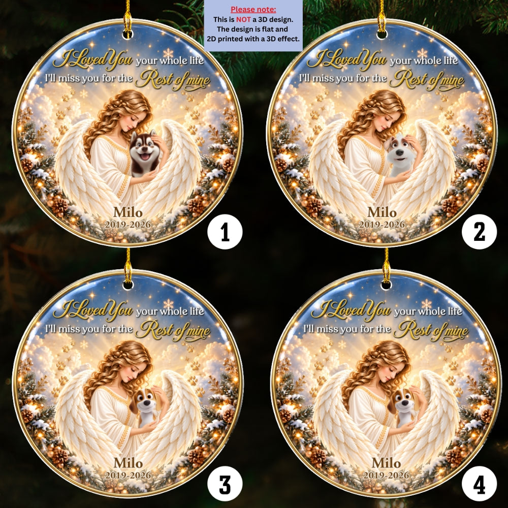 Custom Christmas Memorial Sympathy Gifts For Dogs, Cats • Forever Our Angel Version 2 - Personalized 3D Effect Acrylic Ornament