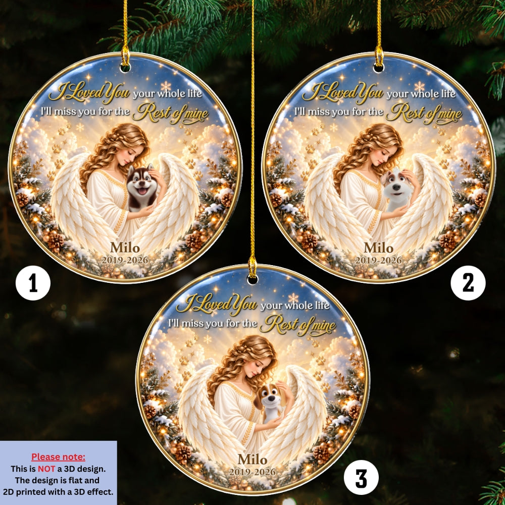 Custom Christmas Memorial Sympathy Gifts For Dogs, Cats • Forever Our Angel Version 2 - Personalized 3D Effect Acrylic Ornament