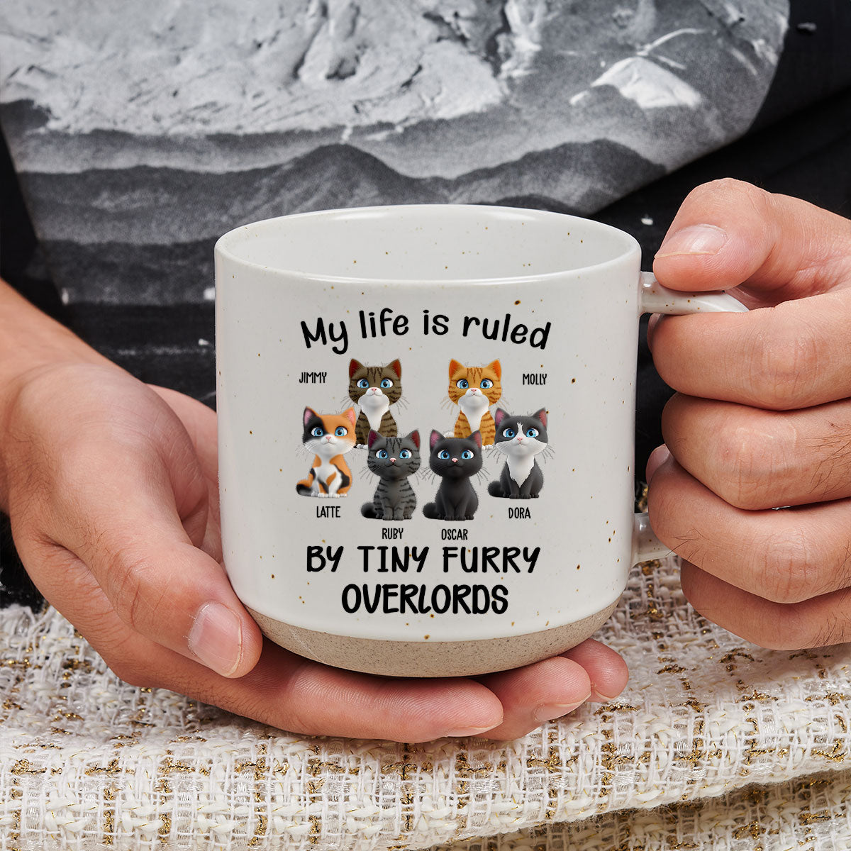 Custom Christmas Birthday Gifts For Pet Lovers • My Life Is Rule By Cat Chibi - Personalized Pottery Mug