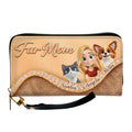 Gold Chibi Pet Mom - Personalized Leather Wallet