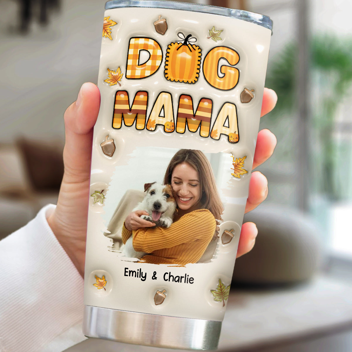 Custom Photo Christmas Birthday Gifts For Dog Mom, Dog Lovers • Cinnamon On Top Photo - Personalized 3D Inflated Effect Tumbler