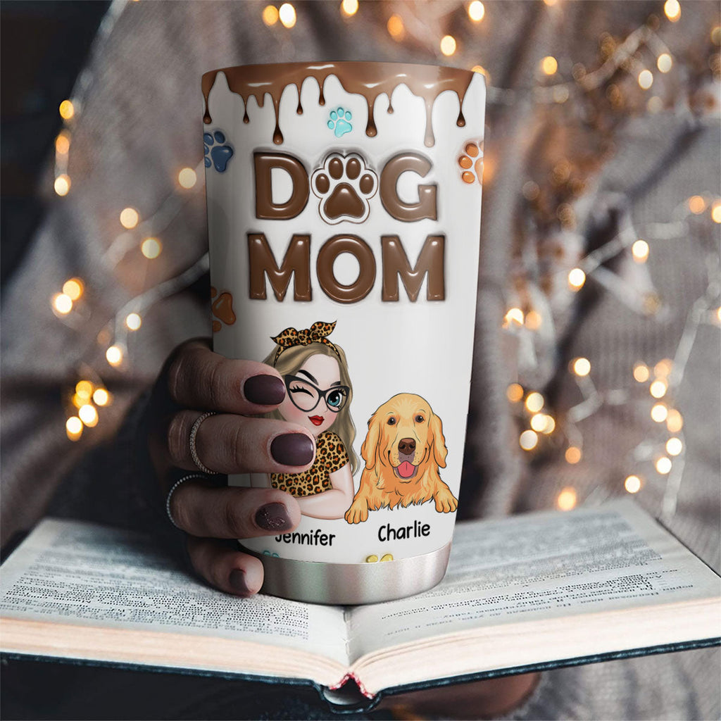 Custom Mother's day Birthday Gifts For Dog Mom, Dog Lovers • Cutest Dog Mom - Personalized 3D Inflated Effect Tumbler