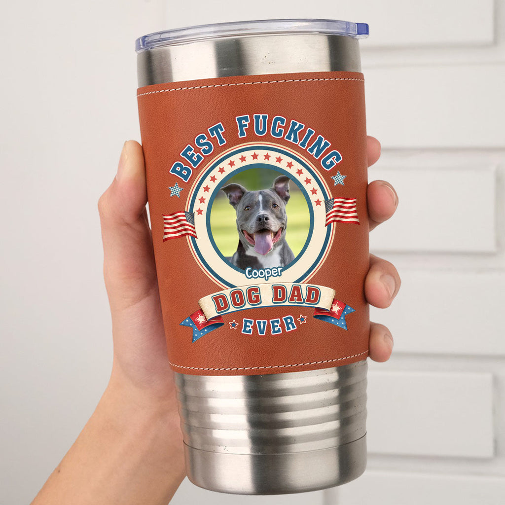 Custom Photo Christmas Birthday Gifts For Dog Lovers • Best Of The Best Photo - Personalized Leather Tumbler