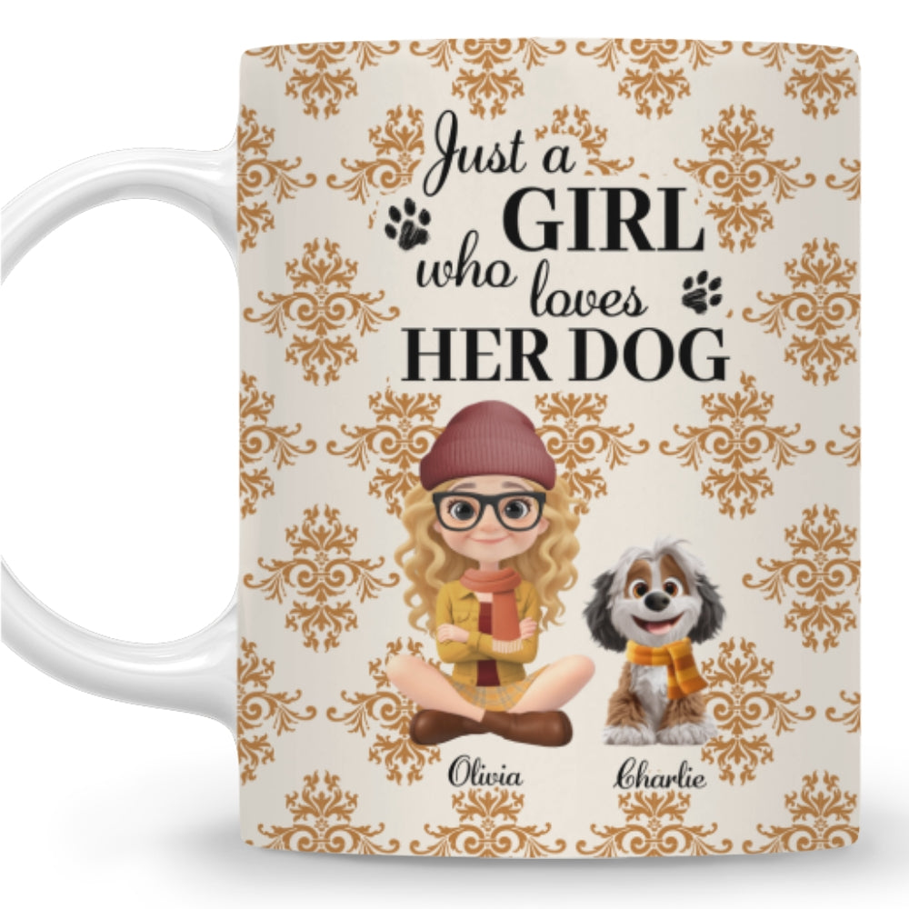 Custom Christmas Birthday Gifts For Dog Mom, Dog Lovers • Pumskin Dog Autumn - Personalized Coffee Mug