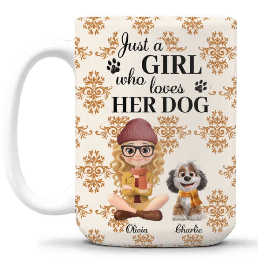 Custom Christmas Birthday Gifts For Dog Mom, Dog Lovers • Pumskin Dog Autumn - Personalized Coffee Mug