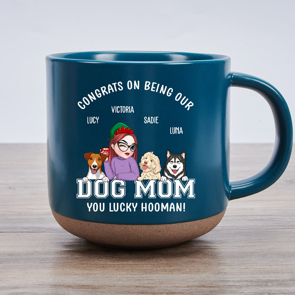Custom Christmas Birthday Gifts For Dog Lovers • You Lucky Hooman - Personalized Pottery Mug