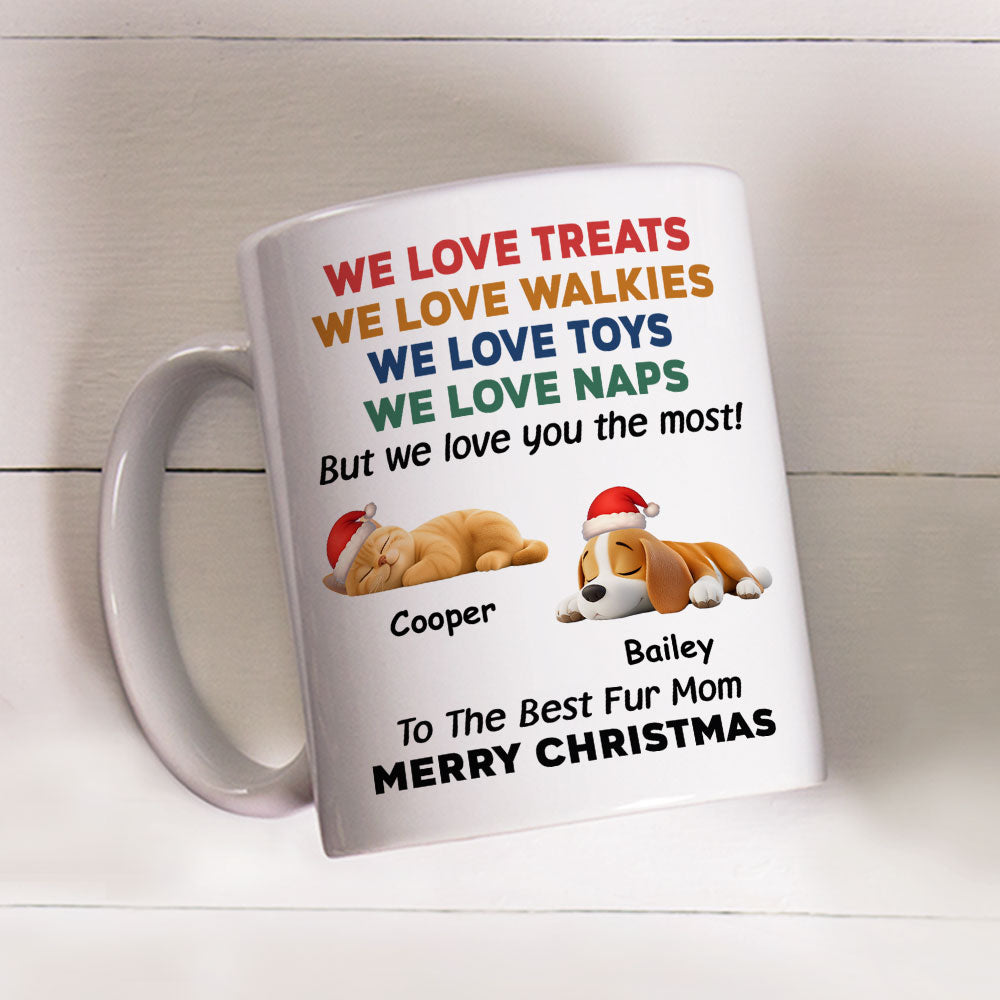 Custom Christmas Birthday Gifts For Dog Lovers • We Love You Snow Ver - Personalized Coffee Mug