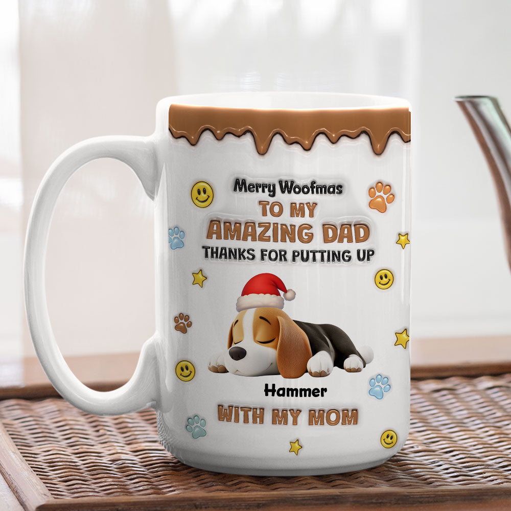 Custom Christmas Birthday Gifts For Dog Lovers • Thank You For All Things Dad - Personalized 3D Inflated Effect Mug