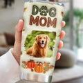 Custom Christmas Birthday Gifts For Pet Lovers • Dog Mom Autumn Version Photo - Personalized 3D Inflated Effect Tumbler