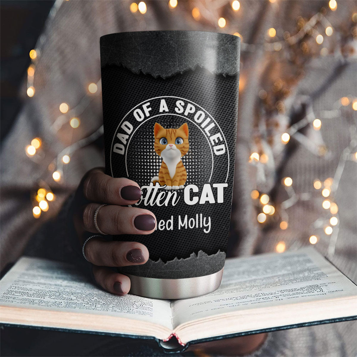 Custom Christmas Birthday Gifts For Cat Lovers • Rotten Cat Cartoon - Personalized Tumbler