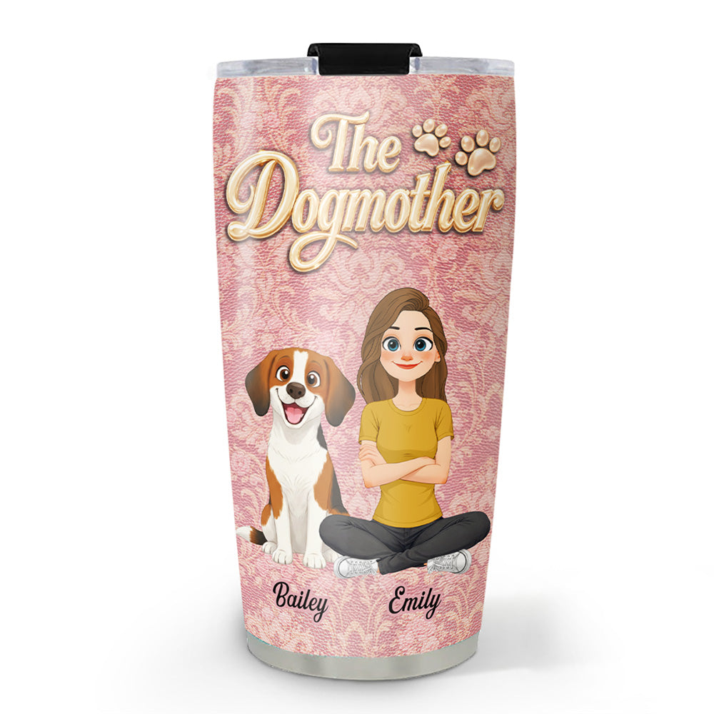 Custom Christmas Birthday Gifts For Dog Mom, Dog Lovers • Dog Mother Of The Year - Personalized 3D Effect Tumbler