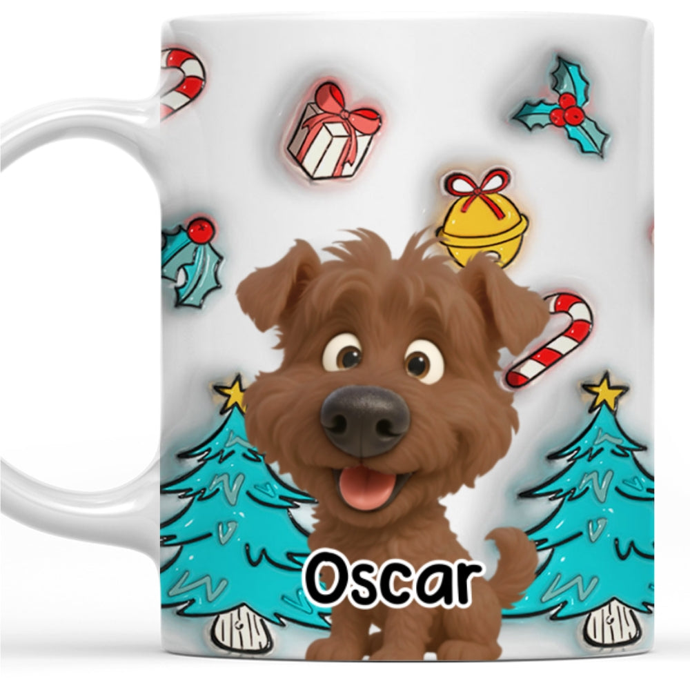 Custom Christmas Birthday Gifts For Dog Mom, Dog Lovers • Santa Is Coming - Personalized 3D Inflated Effect Mug