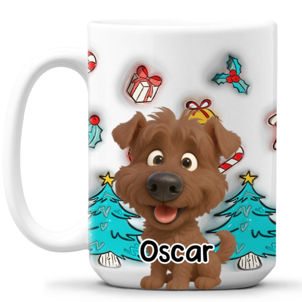 Custom Christmas Birthday Gifts For Dog Mom, Dog Lovers • Santa Is Coming - Personalized 3D Inflated Effect Mug