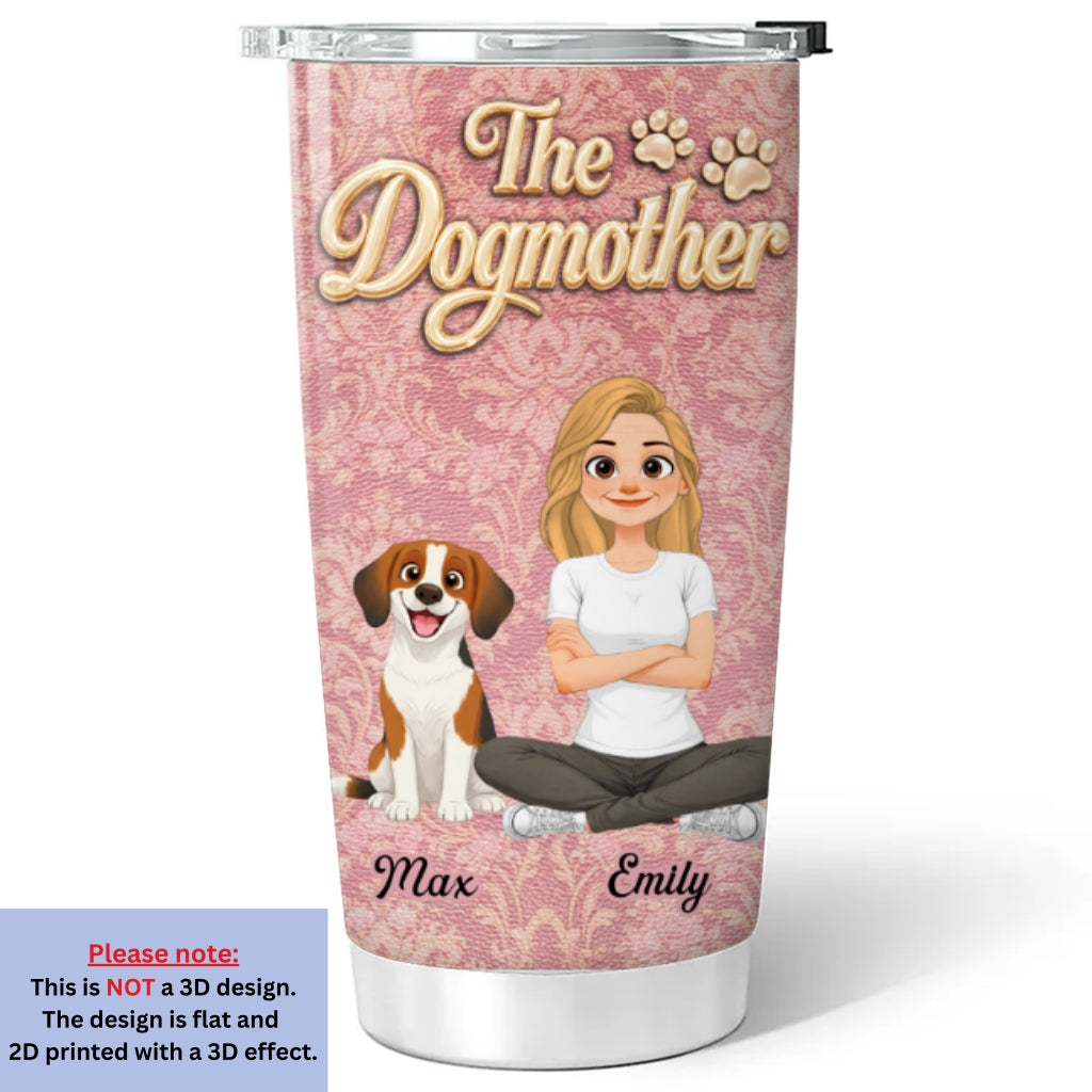 Custom Christmas Birthday Gifts For Dog Mom, Dog Lovers • Dog Mother Of The Year - Personalized 3D Effect Tumbler