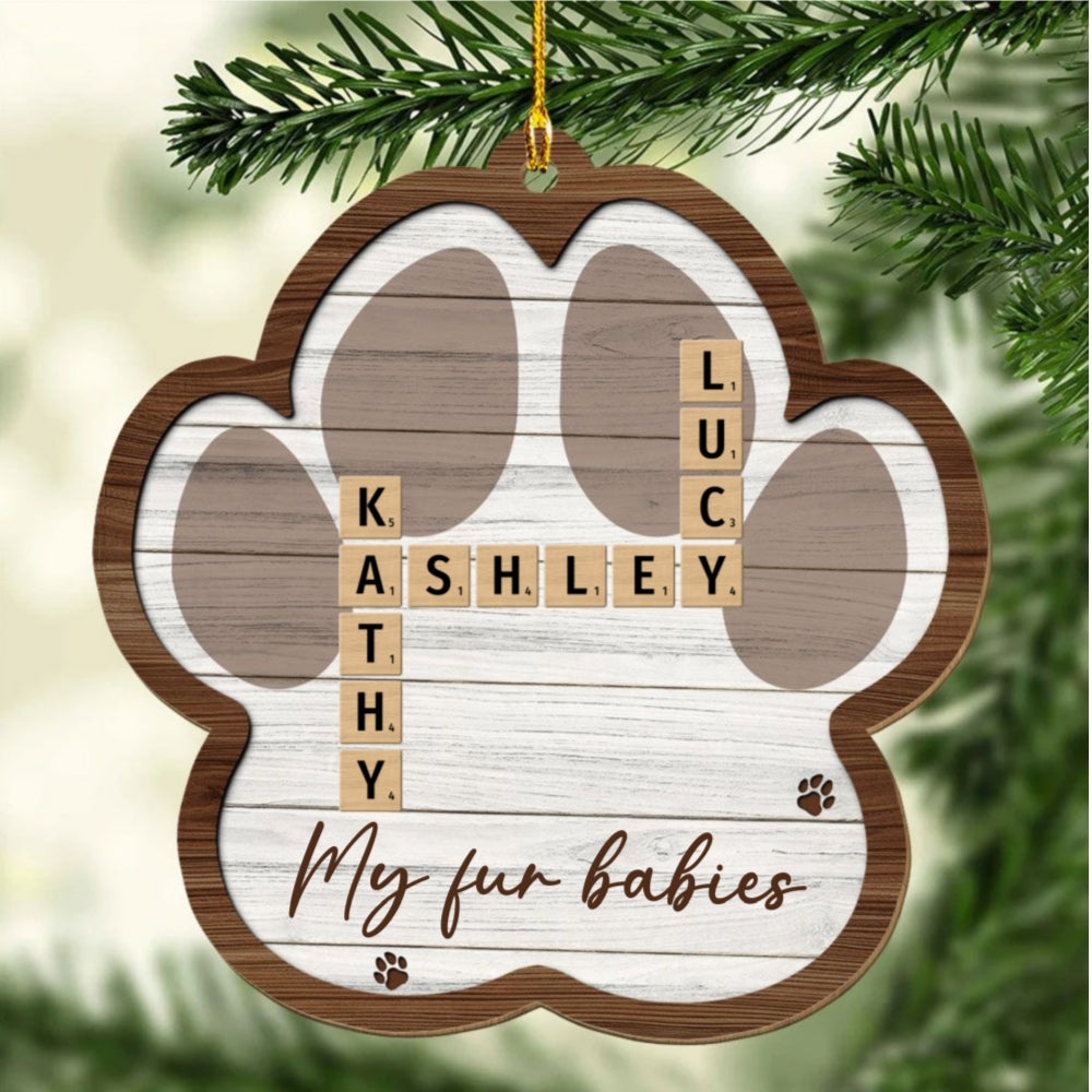 My Pet Is My Happy Place - Personalized Wood Ornament