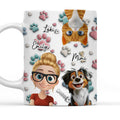 Custom Christmas Birthday Gifts For Cat Mom, Cat Lovers • Pet And Human Cartoon - Personalized Coffee Mug