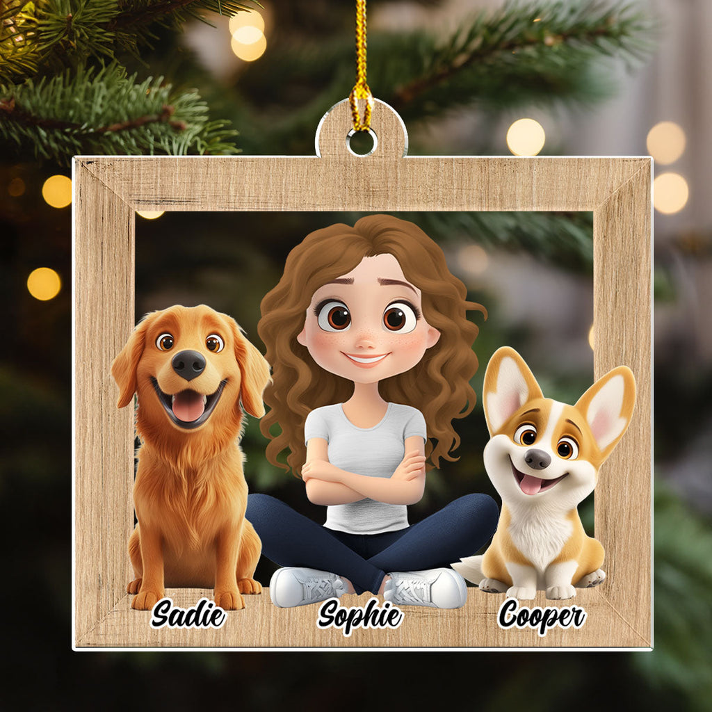 Custom Christmas Decor Home Birthday Gifts For Dog Mom, Dog Lovers • Cute Dog Mum - Personalized Acrylic Ornament