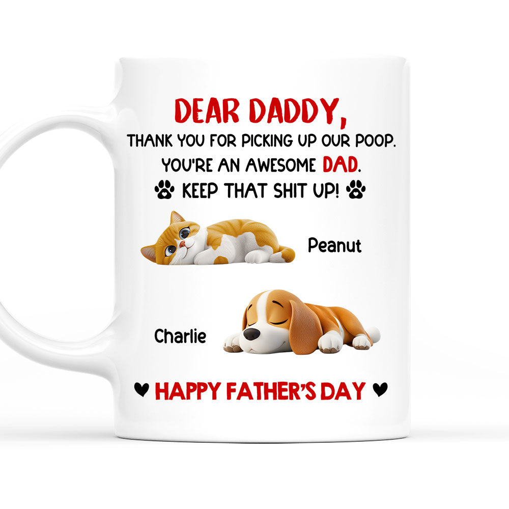 Custom Father's day Birthday Gifts For Pet Dad, Pet Lovers • Awesome Dad - Personalized Coffee Mug