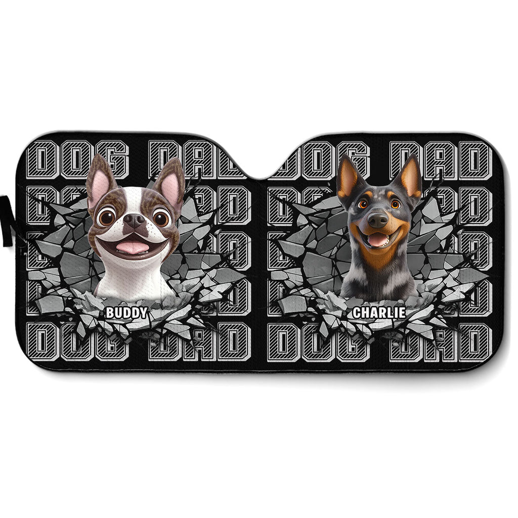 Custom Christmas Birthday Gifts Car Accessories for Dog Parents • Cool Dad Cool Dog - Personalized Car Sunshade