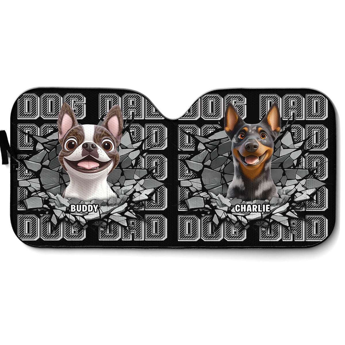 Custom Christmas Birthday Gifts Car Accessories for Dog Parents • Cool Dad Cool Dog - Personalized Car Sunshade
