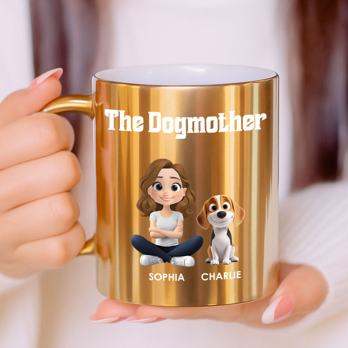 Custom Christmas Birthday Gifts For Dog Mom, Dog Lovers • Dog Mom Luxury - Personalized Metallic Mug