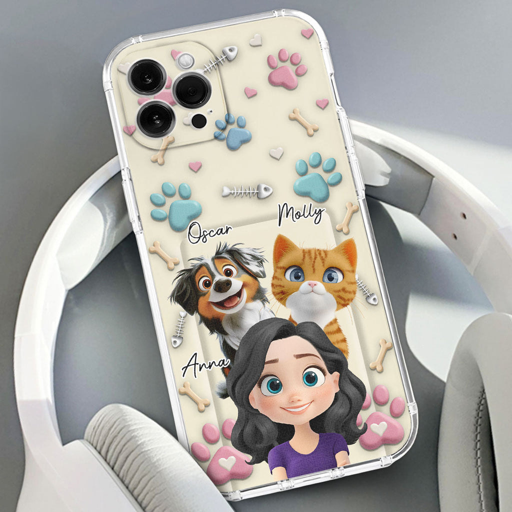 Pet Mom Cartoon - Personalized 3D Effect Phone Case