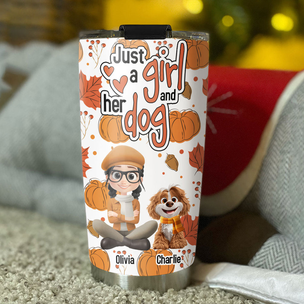 Custom Christmas Birthday Gifts For Dog Mom, Dog Lovers • Falling For You - Personalized Tumbler