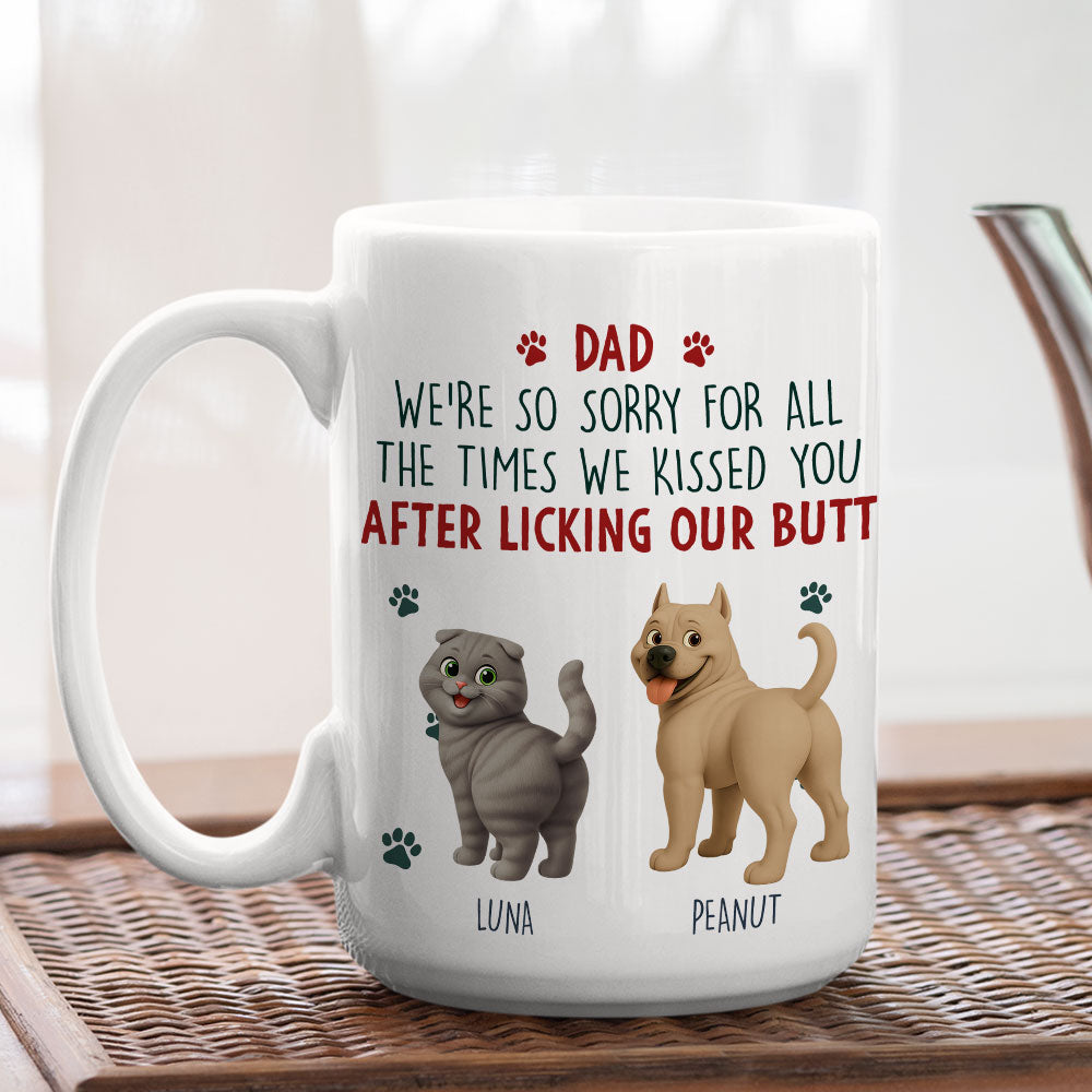 Custom Christmas Birthday Gifts For Dog Lovers • Sorry Mom Dad Pet Version - Personalized Coffee Mug