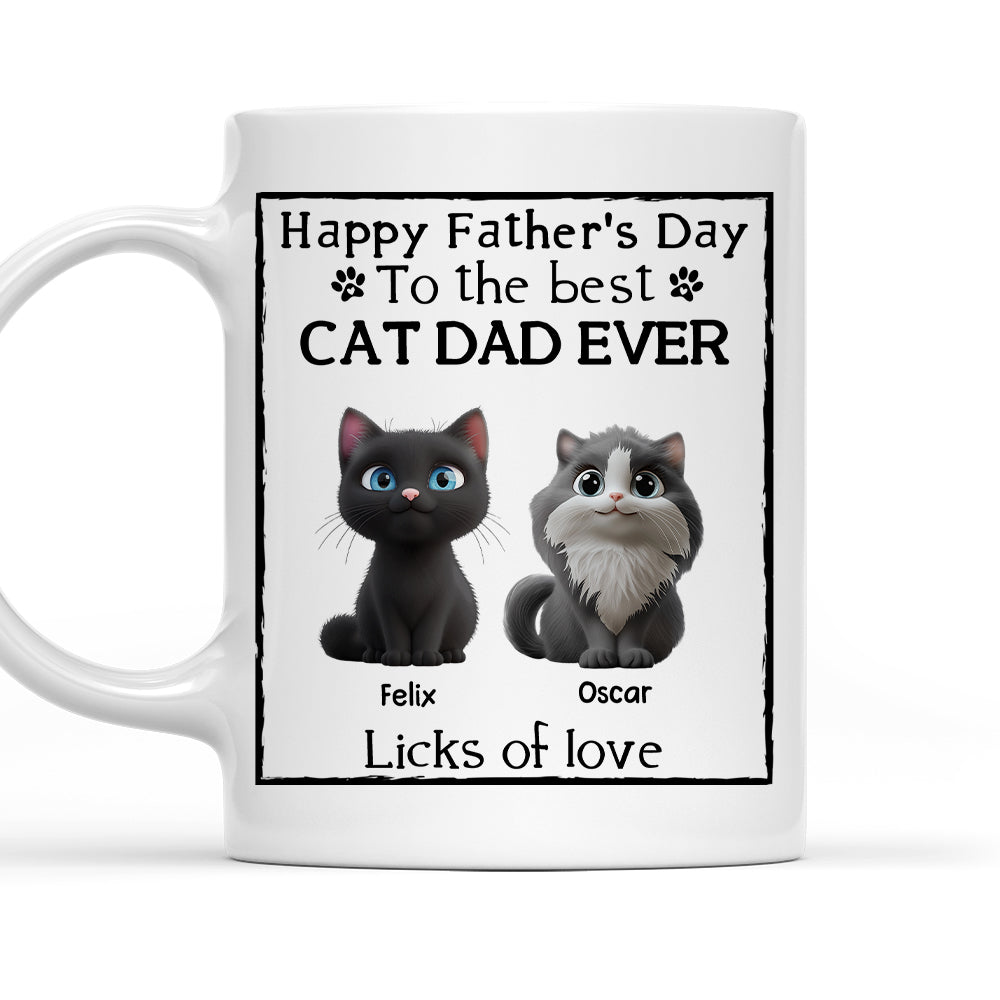 Custom Mother's Father's day Birthday Gifts For Cat Lovers • Licks Of Love Cat Ver - Personalized Coffee Mug