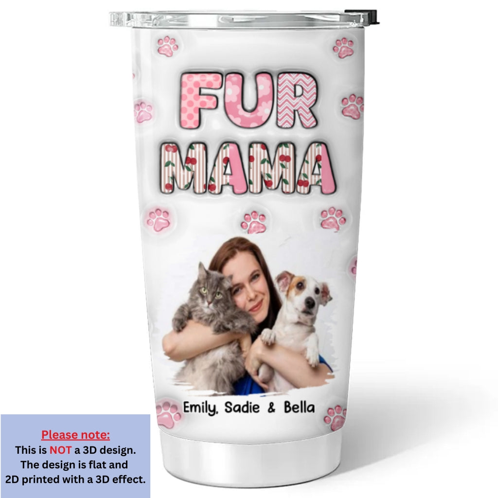 Custom Photo Christmas Birthday Gifts For Pet Mom, Pet Lovers • Cherry On Top Of Us Photo - Personalized 3D Inflated Effect Tumbler