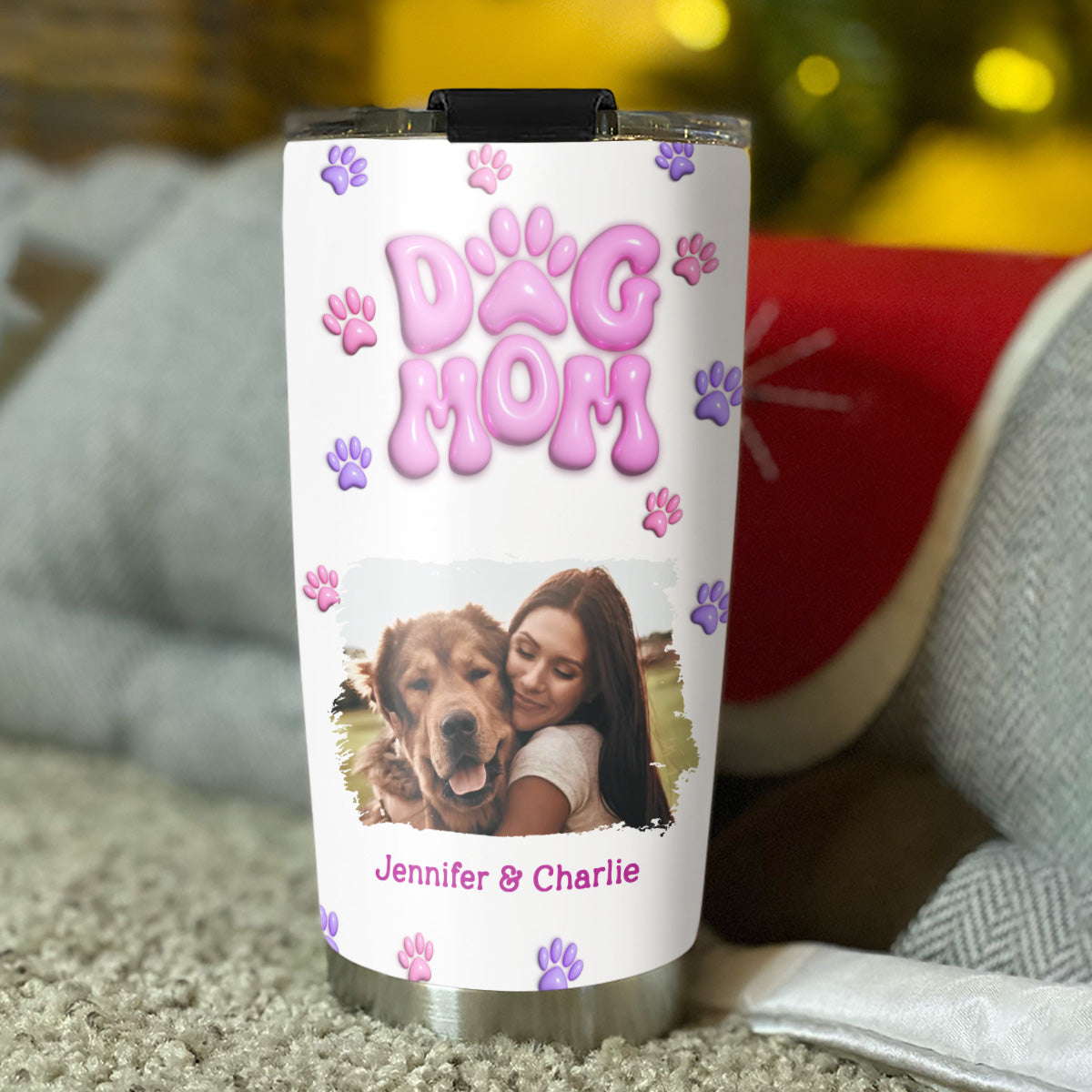 Custom Photo Christmas Birthday Gifts For Dog Mom, Dog Lovers • The One I Own Photo - Personalized 3D Effect Tumbler
