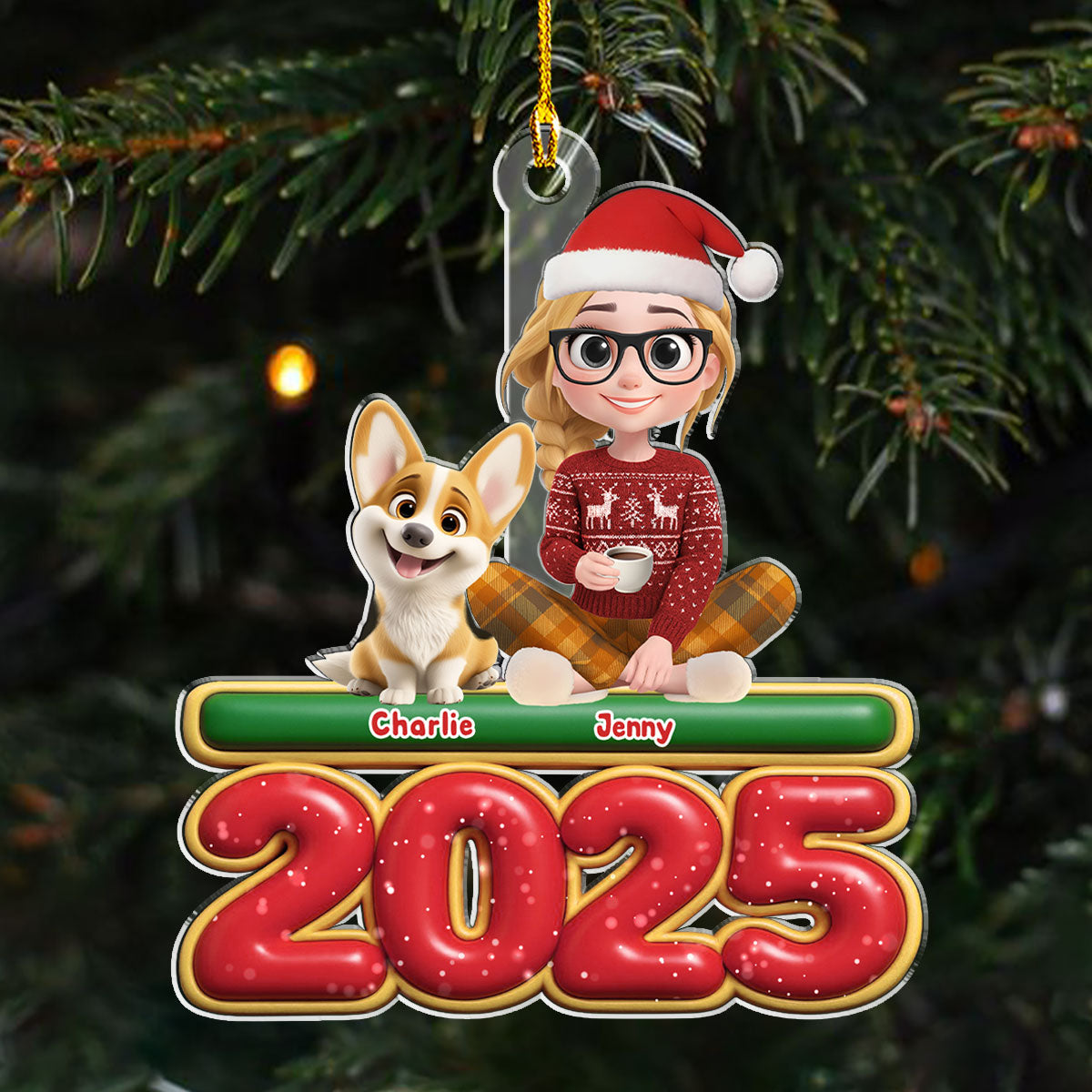 Custom Christmas Decor Home Birthday Gifts For Dog Lovers • Me And My Dog - Personalized Acrylic Ornament
