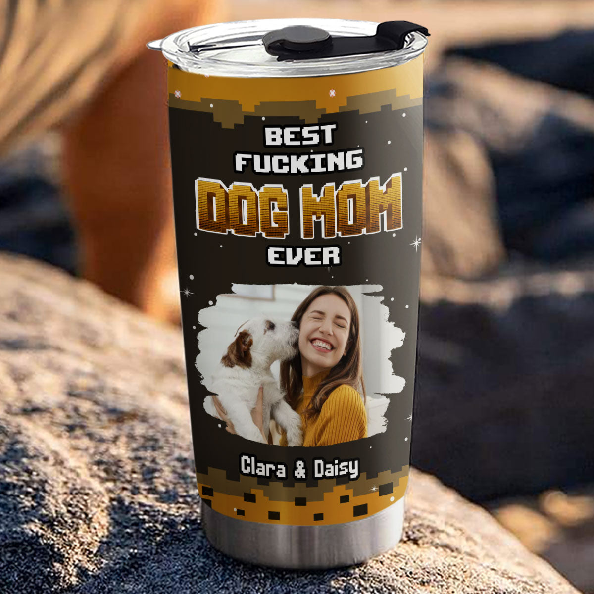 Custom Photo Christmas Birthday Gifts For Dog Dad, Dog Lovers • Game Time With Dad Photo - Personalized Tumbler