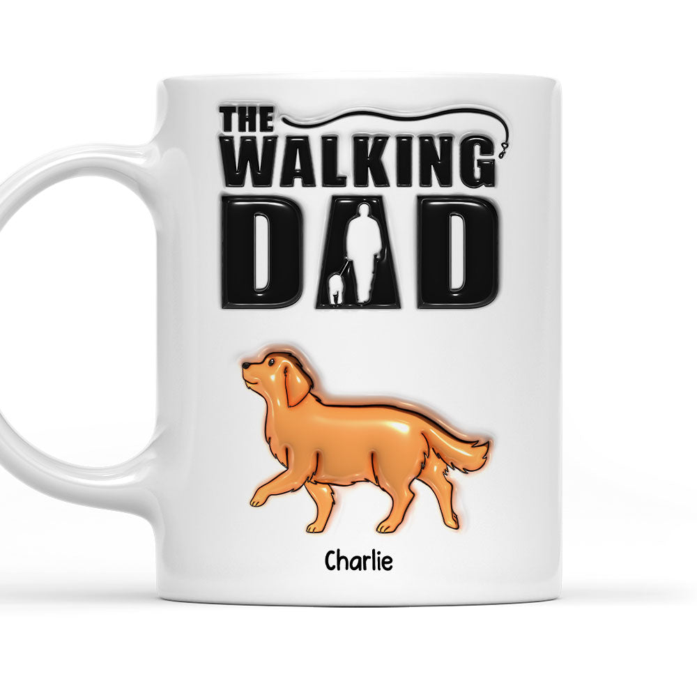 Custom Mother's Father's day Birthday Gifts For Pet Lovers • Walking Dad - Personalized 3D Inflated Effect Mug